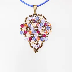 Pendant 30cm - Terence Grapes-Lavender Leather - Pendant 30cm - Laiton bronze